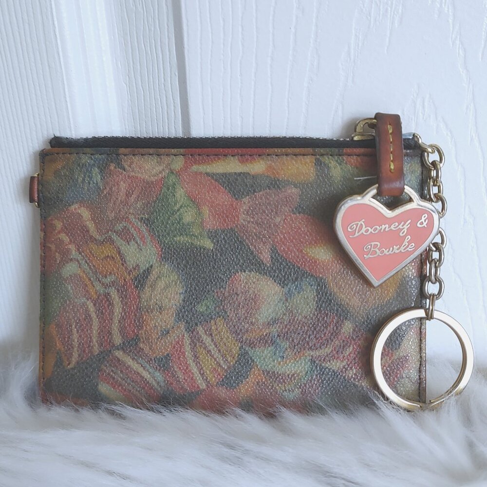 Vintage Dooney and Bourke candy print coin purse keychain wallet pouch